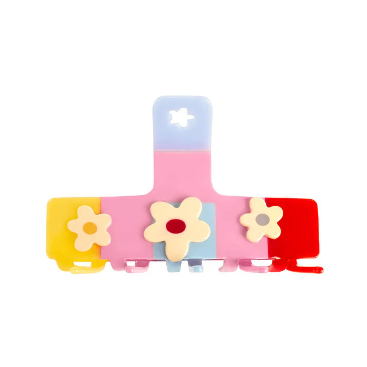 [LIKI-LK-HC2521-RD] Pince à cheveux 'Puzzle Game  – Tropical Symphony' – Likio