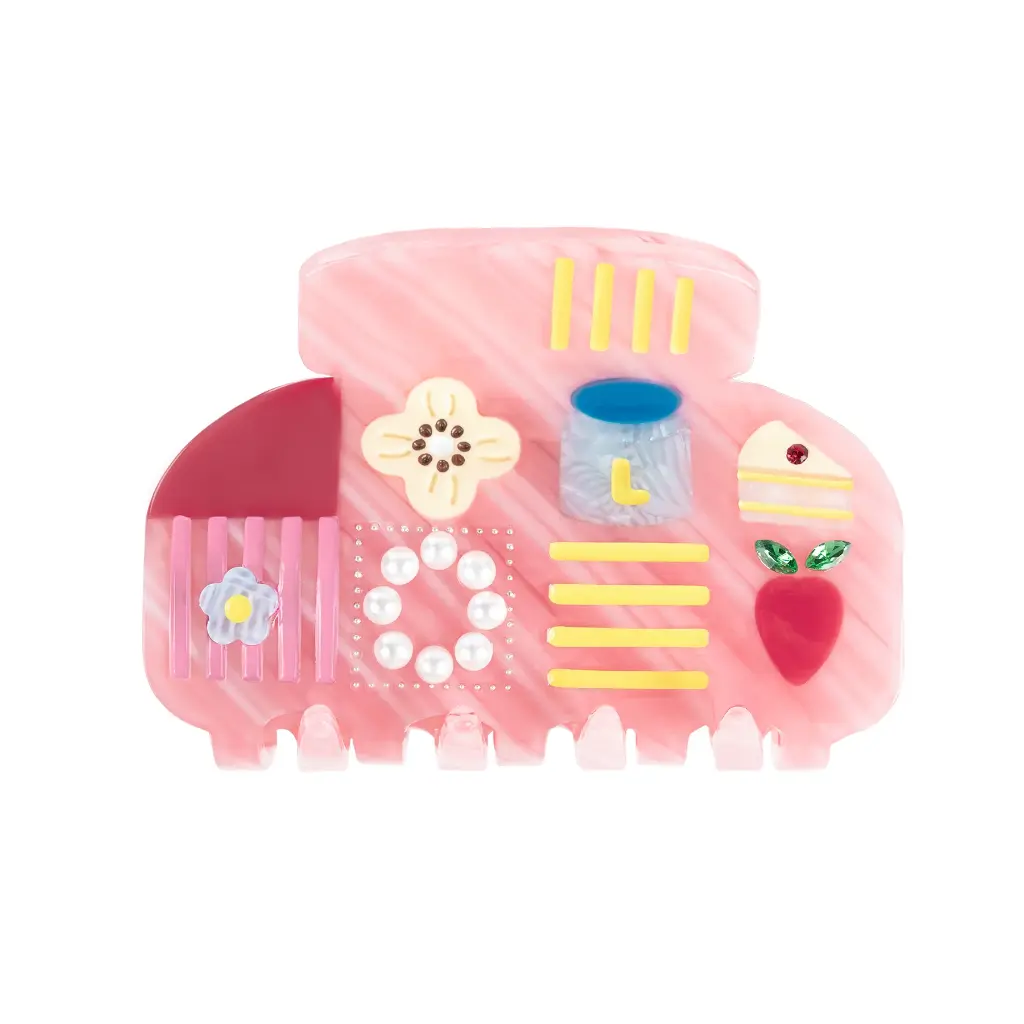 [LIKI-LK-HC2518-RD] Pince à cheveux 'Coloring Game – Berry Cheese' – Likio