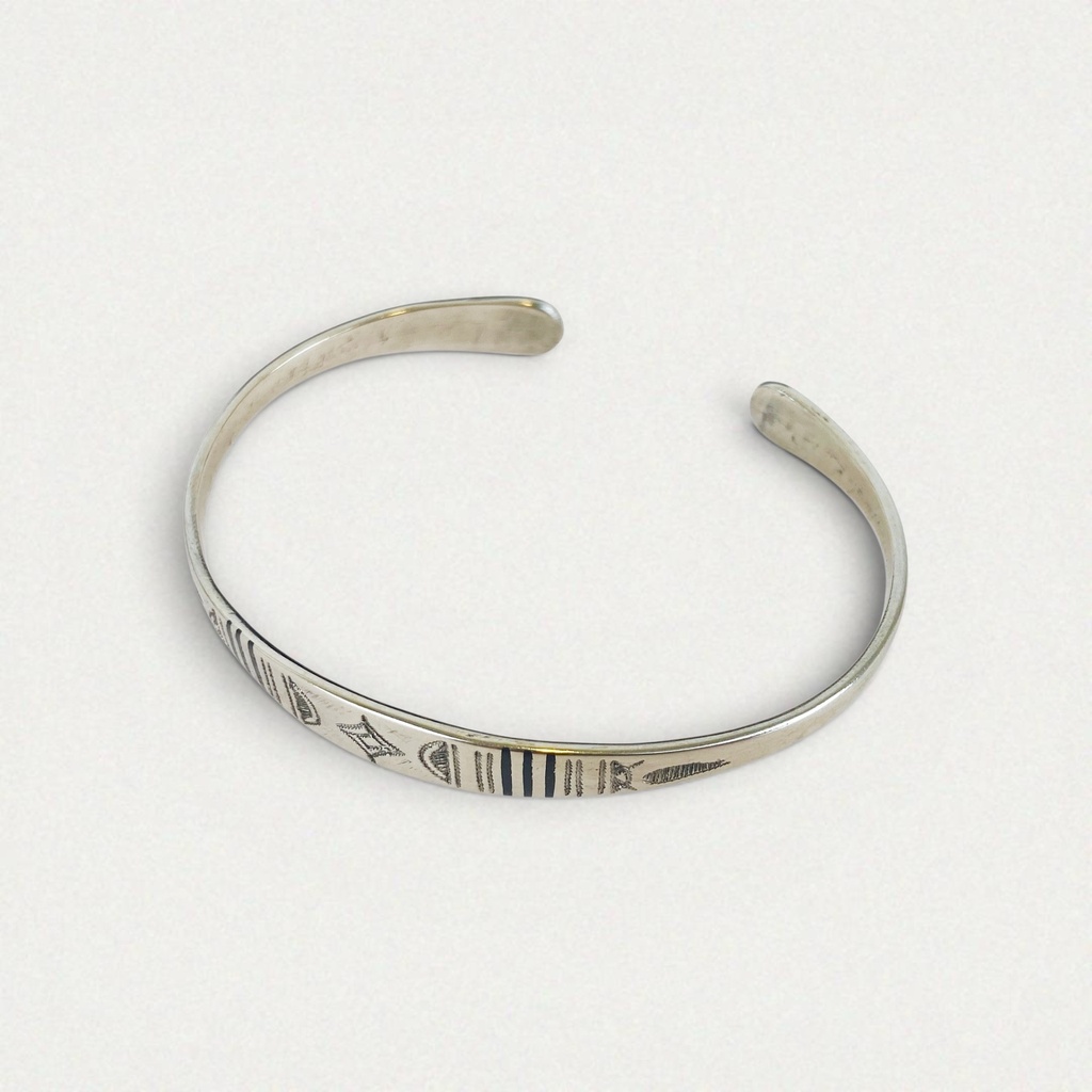[BRAR-0589] Bracelet touareg gravé – Acier [0589]