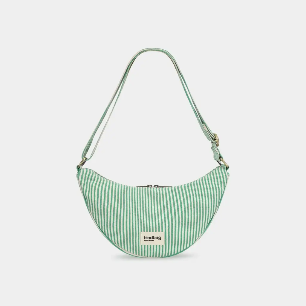 [HIND-7HINDANDR_RAYF_VERT] Sac banane 'Andrea' – Rayures vert – Hindbag