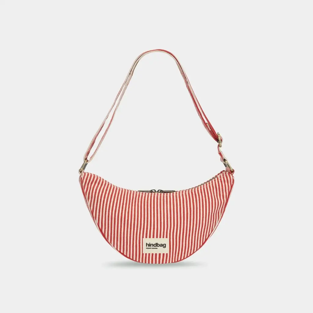 [HIND-7HINDANDR_RAYF_ROUGE] Sac banane 'Andrea' – Rayures rouge – Hindbag
