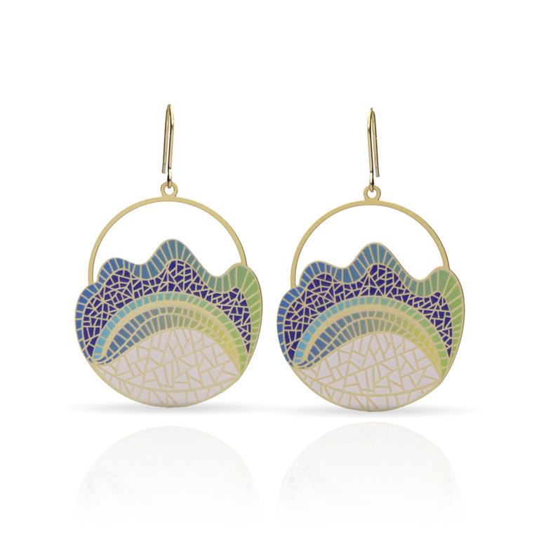 [RAS-3020001] Boucles d'oreilles 'Balcon de Gaudí' – Laiton plaqué or – RAS
