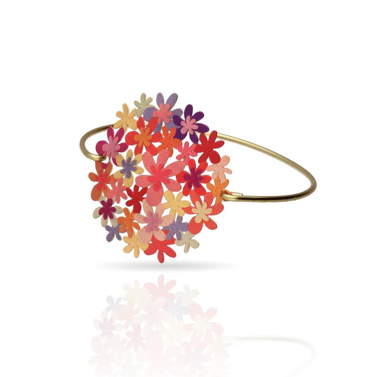 [RAS-3036011] Bracelet 'Bouquet Naranja' – Laiton plaqué or – RAS