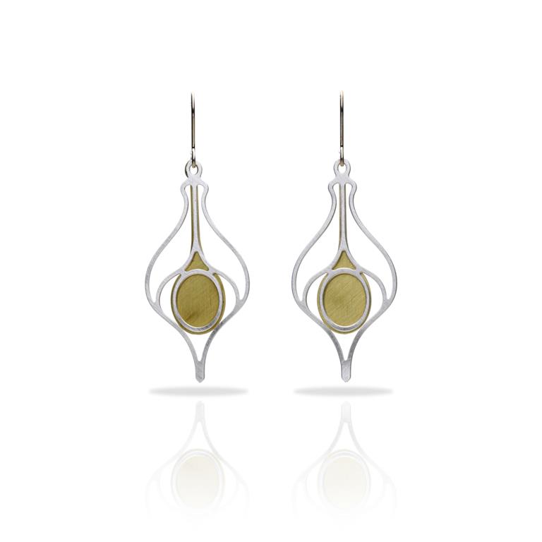 [RAS-3065056] Boucles d'oreilles 'Nexo' – Laiton plaqué or et argent – RAS