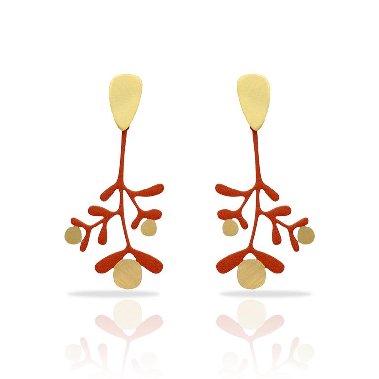 [RAS-3073005] Boucles d'oreilles 'Coral' – Laiton plaqué or – RAS
