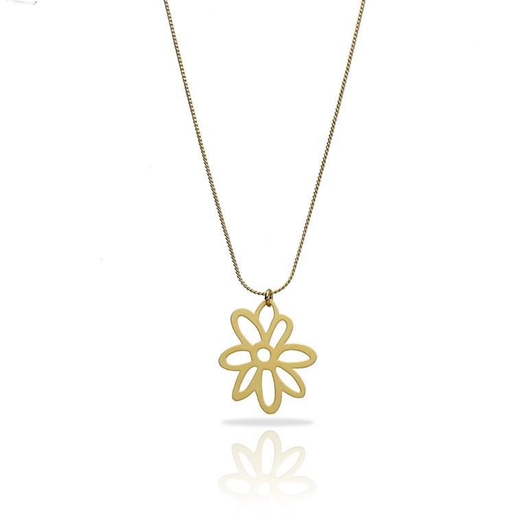 [RAS-3106004] Collier court 'Awen' – Laiton plaqué or – RAS