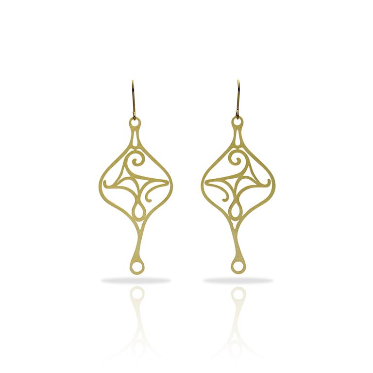[RAS-3121001] Boucles d'oreilles 'Lyre' – Laiton plaqué or – RAS