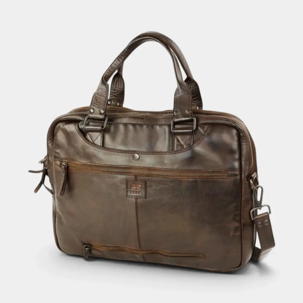 [BEAR-CL32843-BROWN] Sac en bandoulière 'Leandro' – Brun – Bear Design