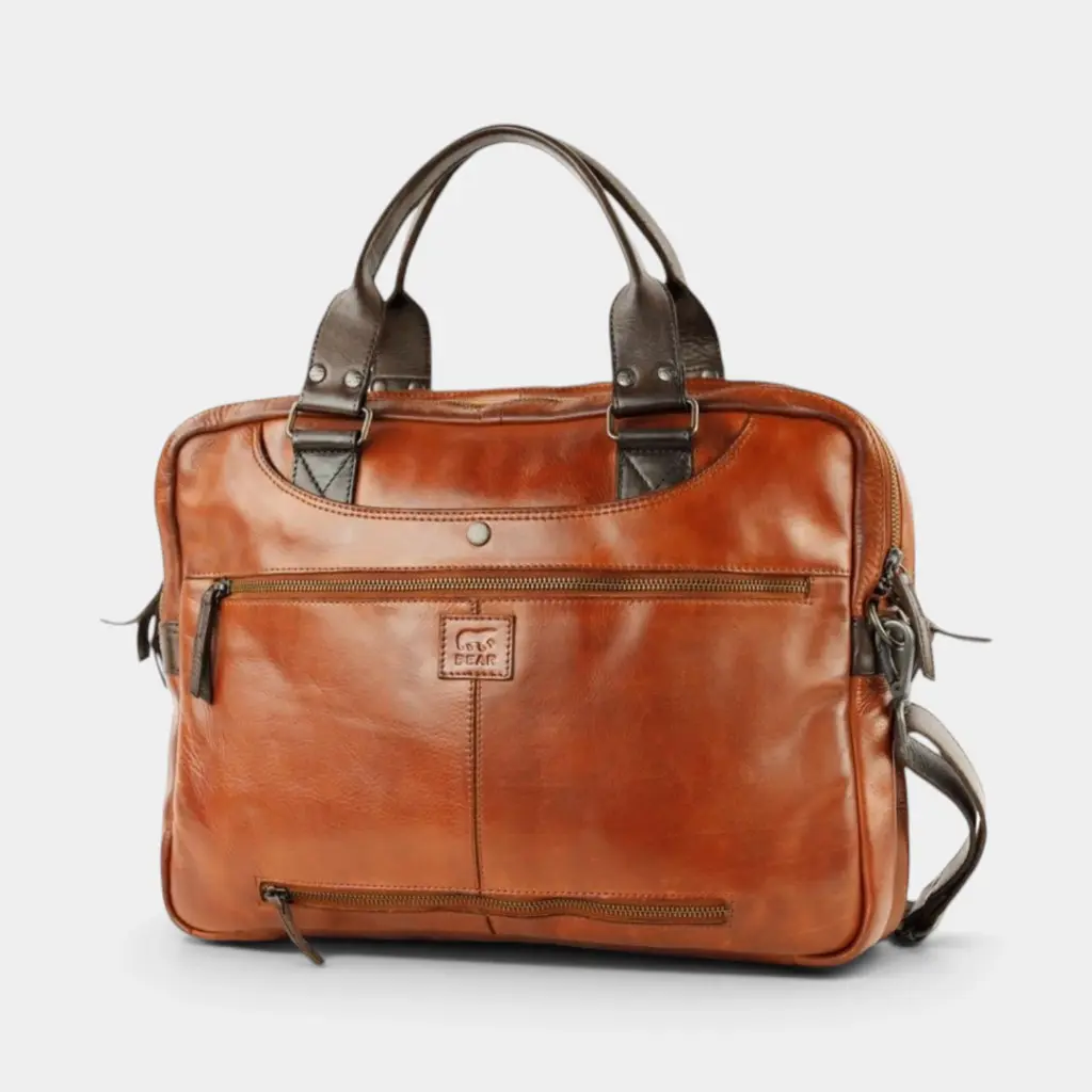 [BEAR-CL32843-COGNAC] Sac en bandoulière 'Leandro' – Cognac – Bear Design