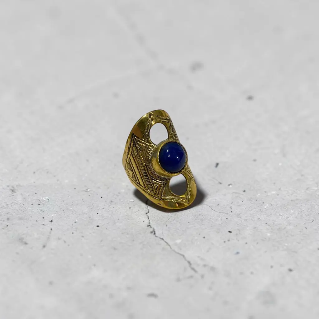 [BADO-0059-57] Bague touareg – Laiton – Lapis Lazuli [0059]