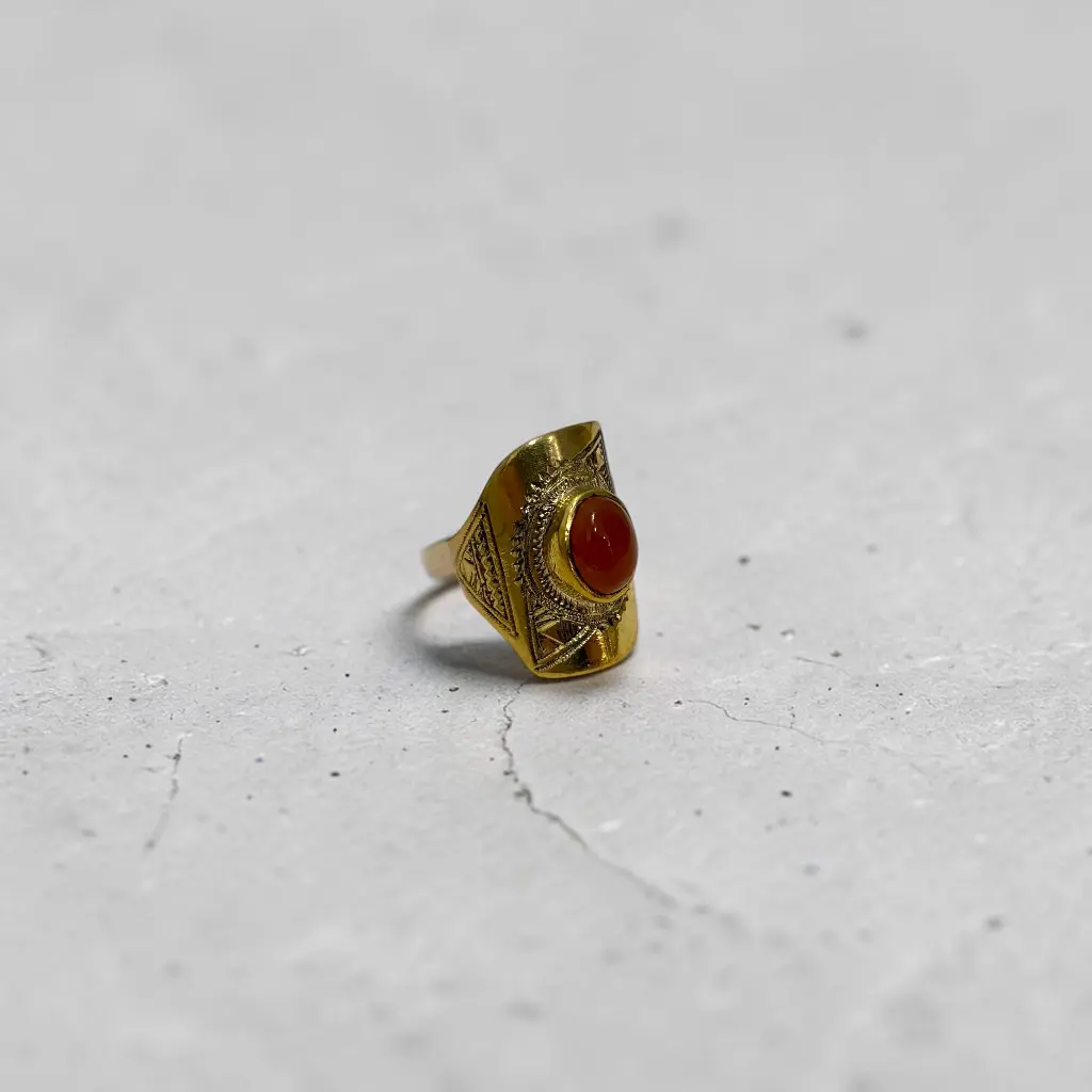 [BADO-0060-51] Bague touareg – Laiton – Cornaline [0060]