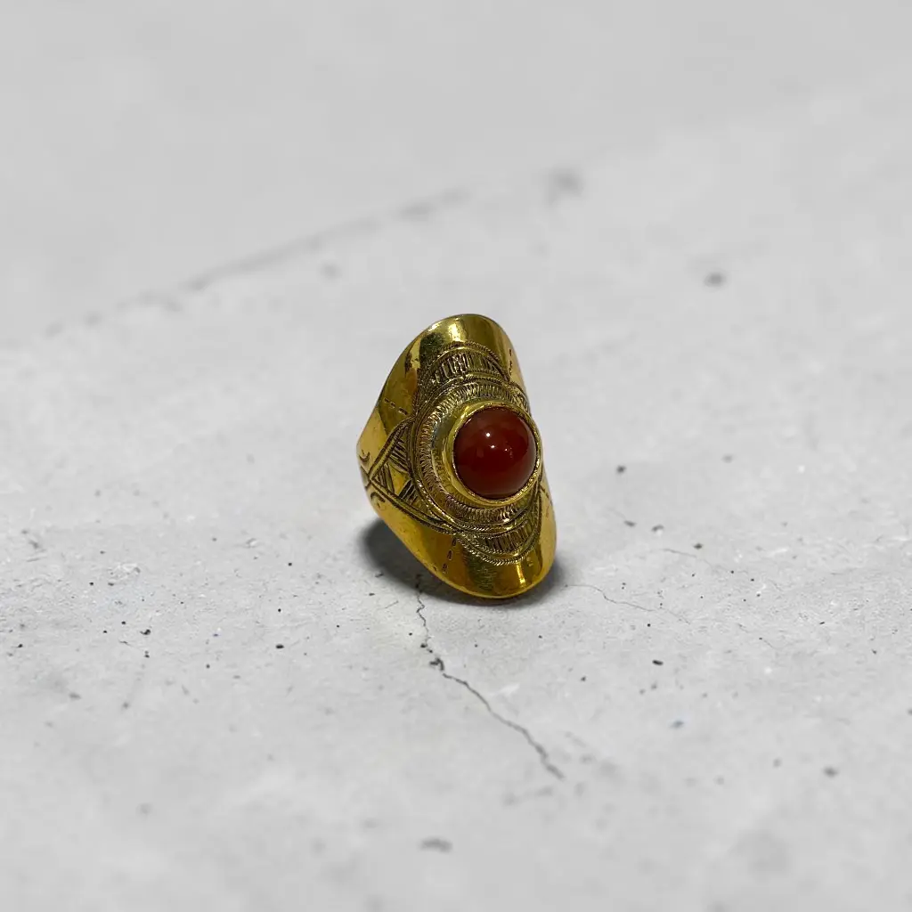 [BADO-0061-56] Bague touareg – Laiton – Cornaline [0061]