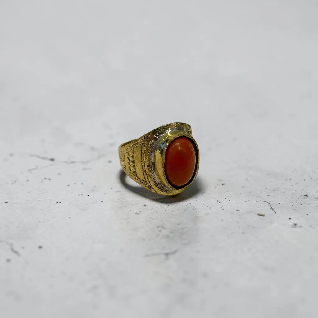 [BADO-0065-60] Bague touareg – Laiton – Cornaline [0065]