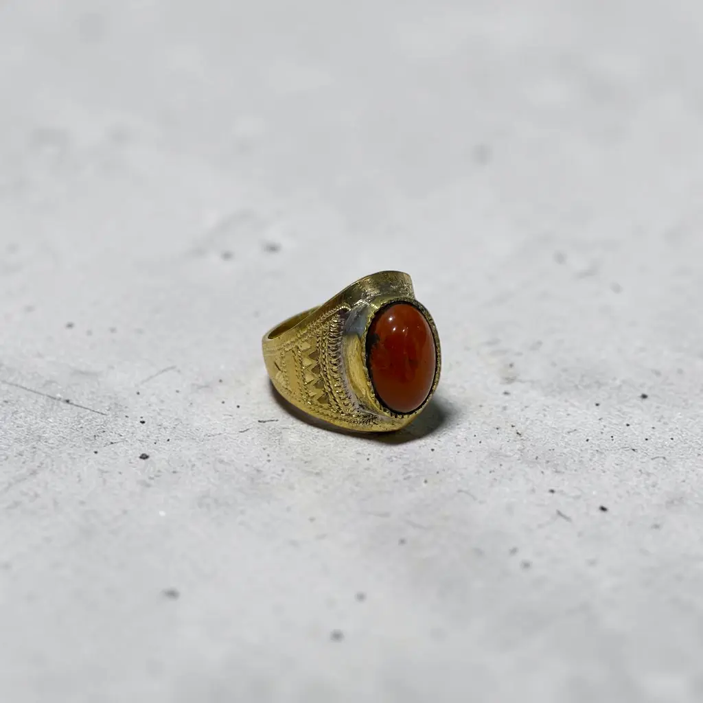 [BADO-0066-59] Bague touareg – Laiton – Cornaline [0066]