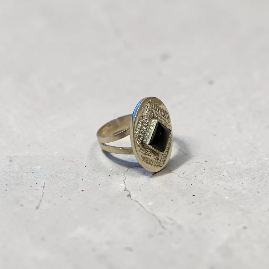 [BAAR-3557-54] Bague touareg – Argent – Onyx [3557]