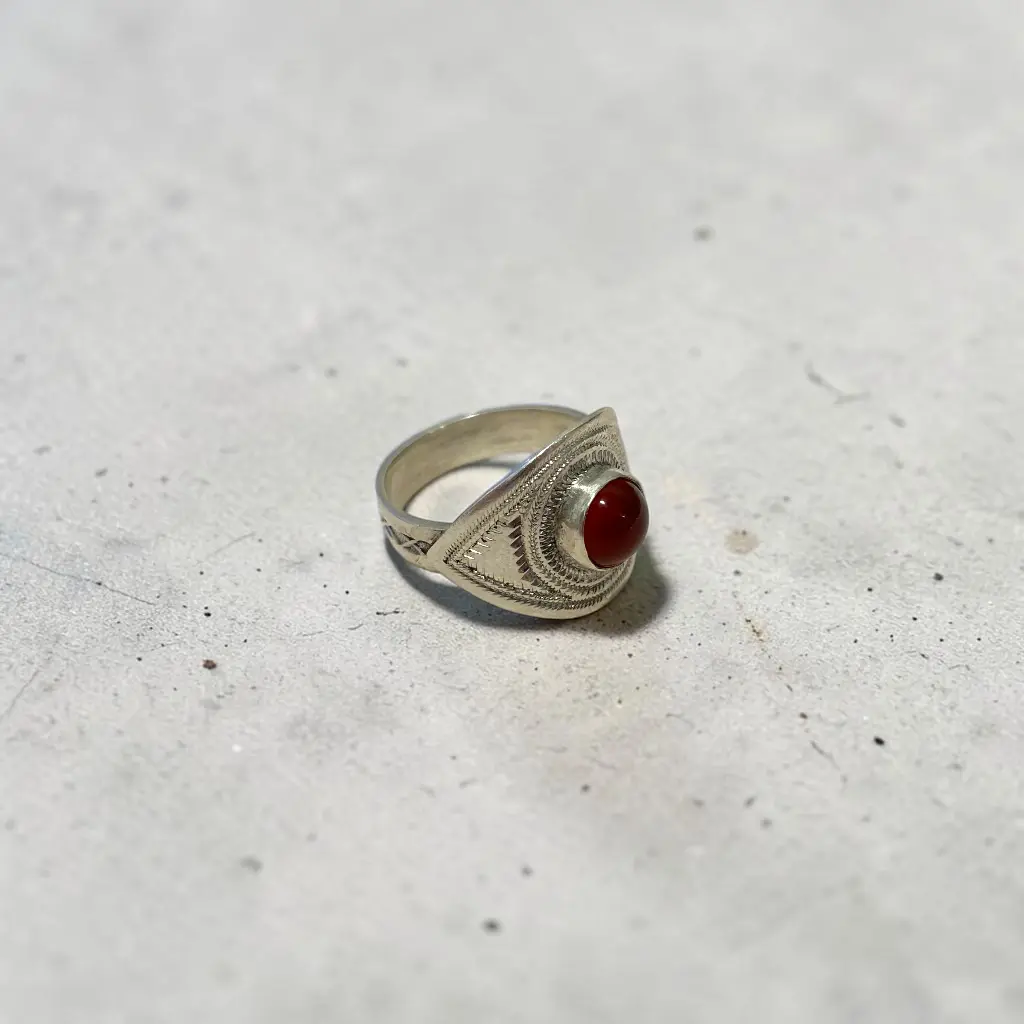 [BAAR-3558-59] Bague touareg – Argent – Cornaline [3558]