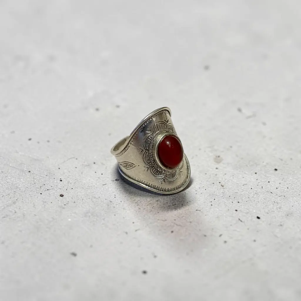 [BAAR-3561-61] Bague touareg – Argent – Cornaline [3561]