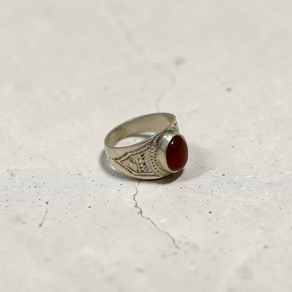 [BAAR-3563-58] Bague touareg – Argent – Cornaline [3563]