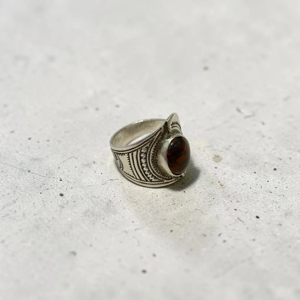 [BAAR-3566-60-A] Bague touareg – Argent – Jaspe [3566]