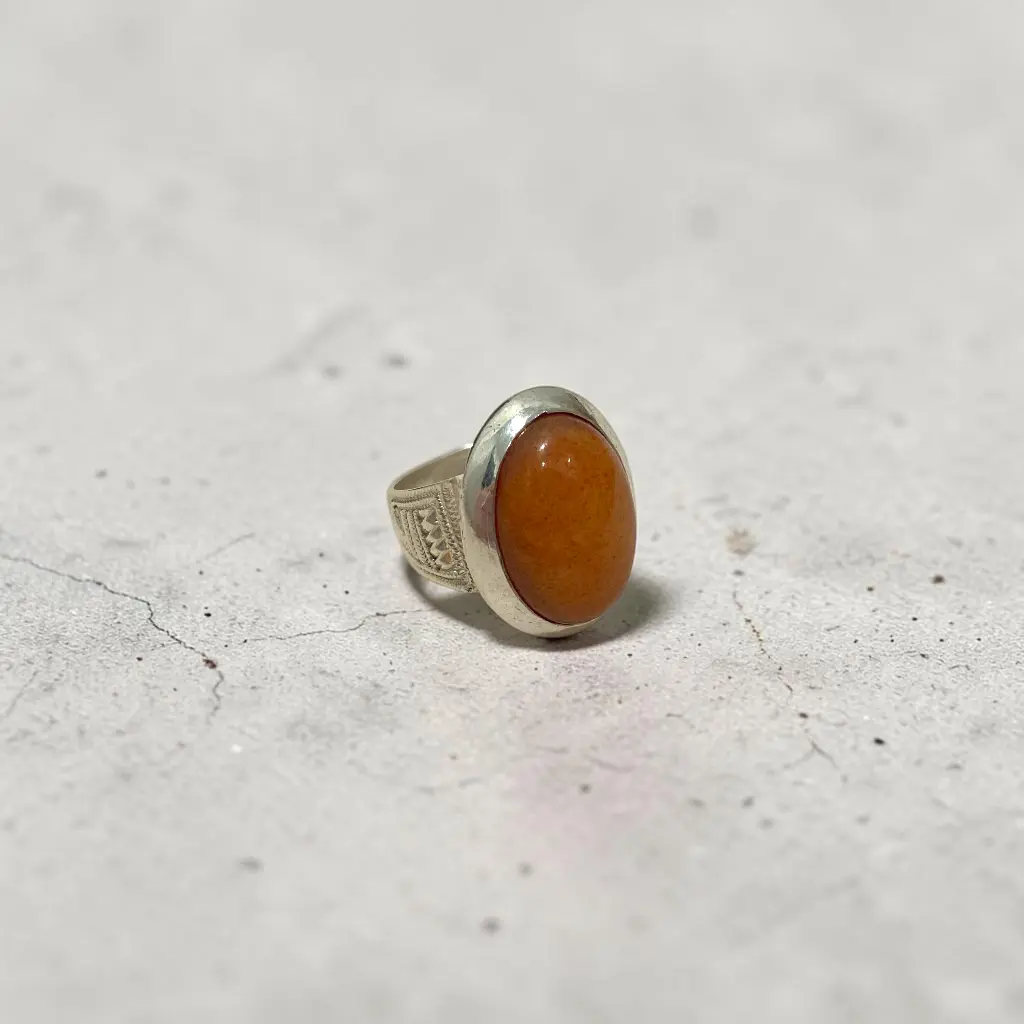[BAAR-3571-54] Bague touareg – Argent – Pierre de soleil [3571]