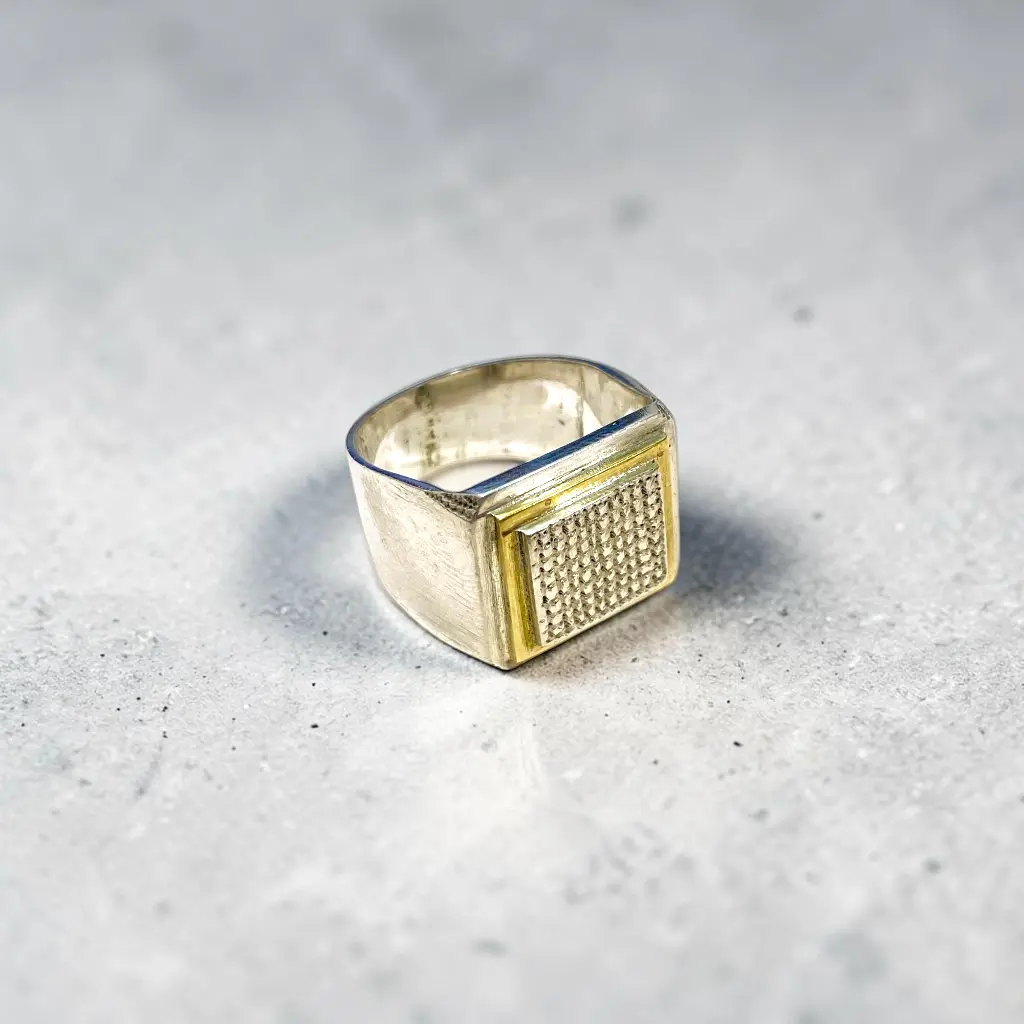 [OMBR-0011-60] Bague 'François' – Argent 999 & bronze – Ombre Claire