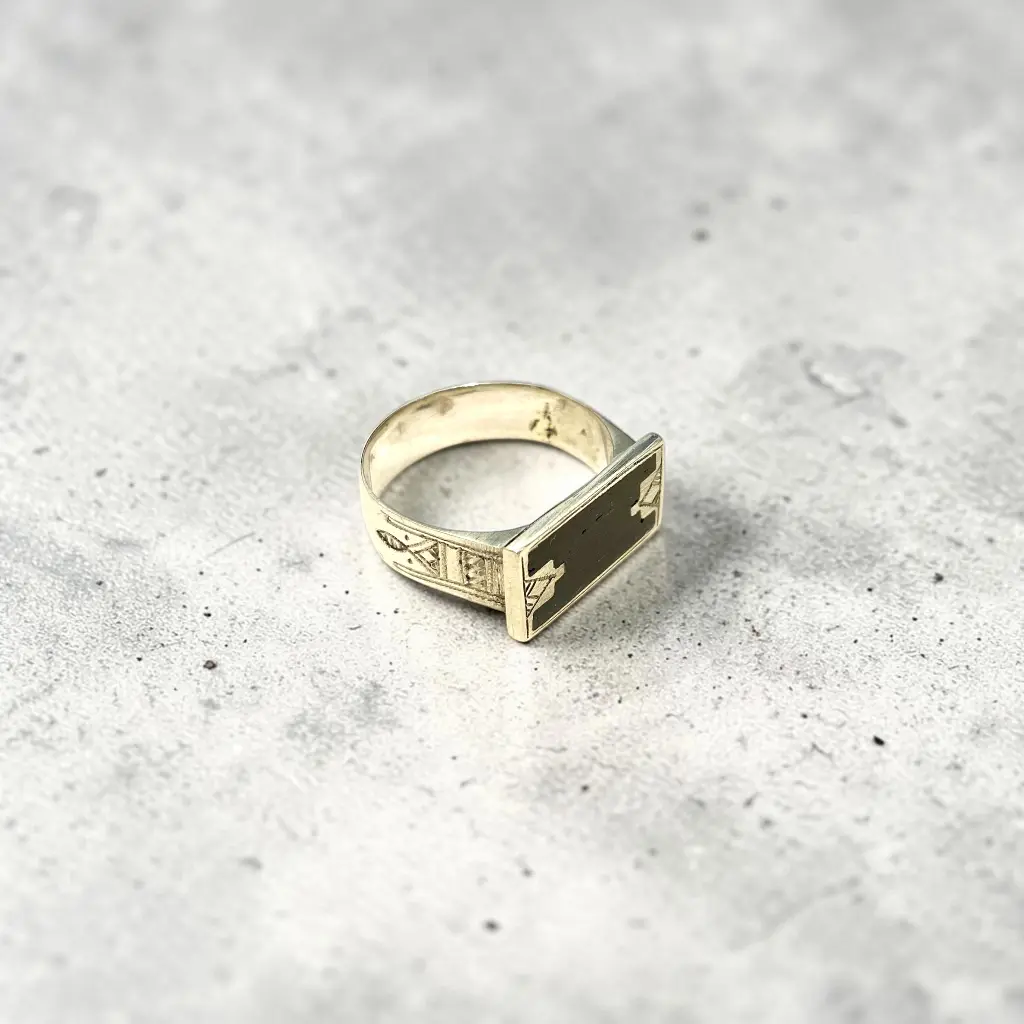 [OMBR-0012-68] Bague – Argent 999 & bois d'ébène – Ombre Claire