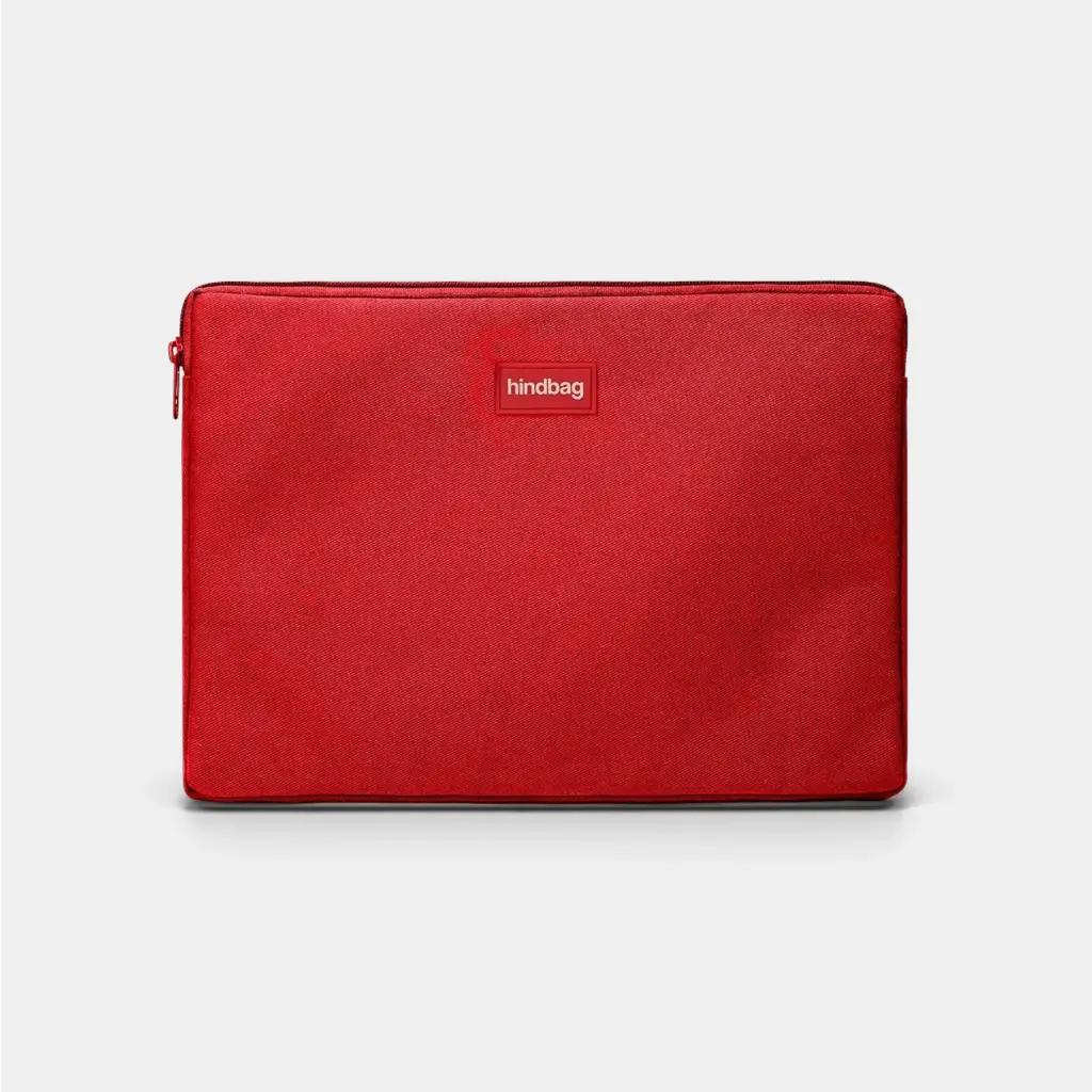 [HIND-7HINDAVAS_COT_RC_ETST] Housse d'ordi 'Ava' – Taille S – Rouge carmin – Hindbag