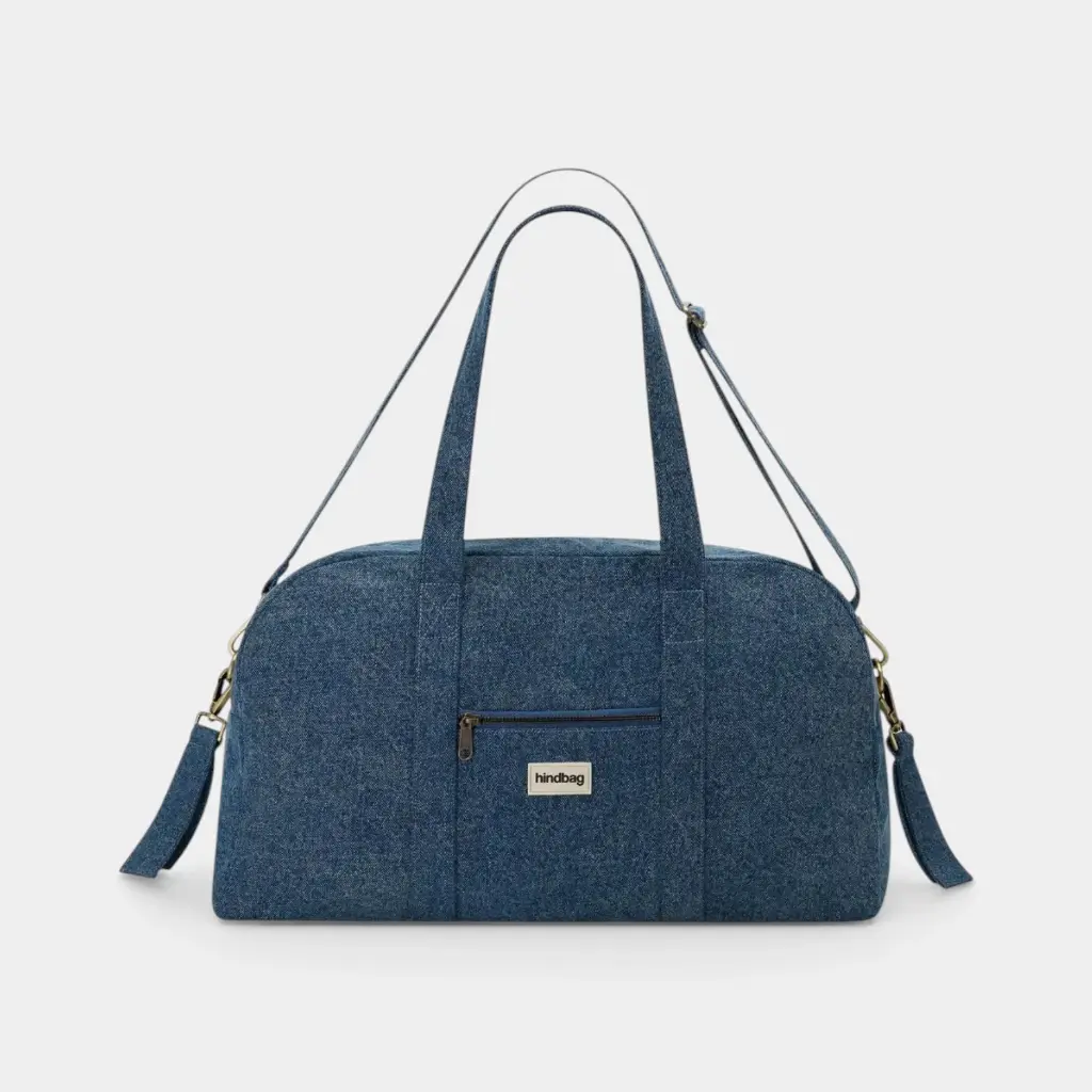 [HIND-7HINDBASILE_DEN_BF_EB] Sac à langer 'Basile' – Denim bleu foncé – Hindbag