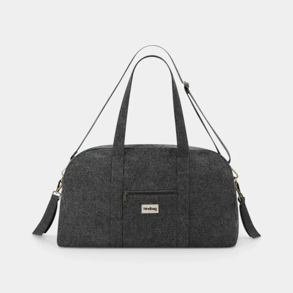 [HIND-7HINDBASILE_DEN_GF_EB] Sac à langer 'Basile' – Denim gris foncé – Hindbag