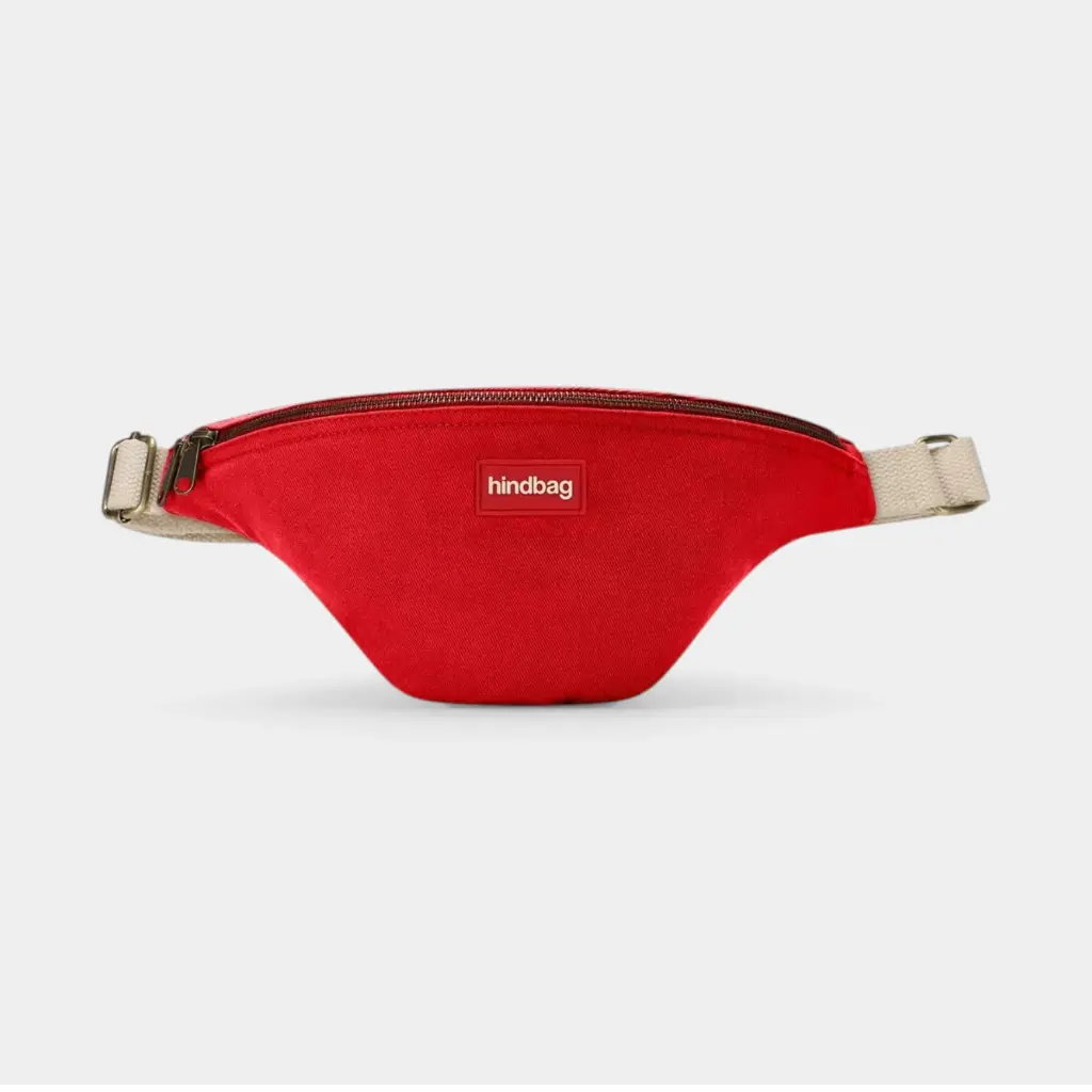 [HIND-7HINDOLI_COT_RC_ETST] Sac banane 'Olivia' – Rouge carmin – Hindbag