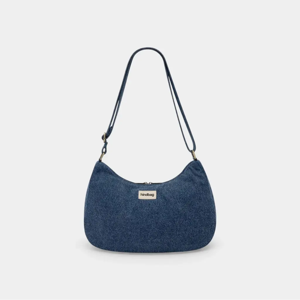 [HIND-7HINDROSA_DEN_BF_EB] Sac en bandoulière 'Rosa' – Denim bleu foncé – Hindbag
