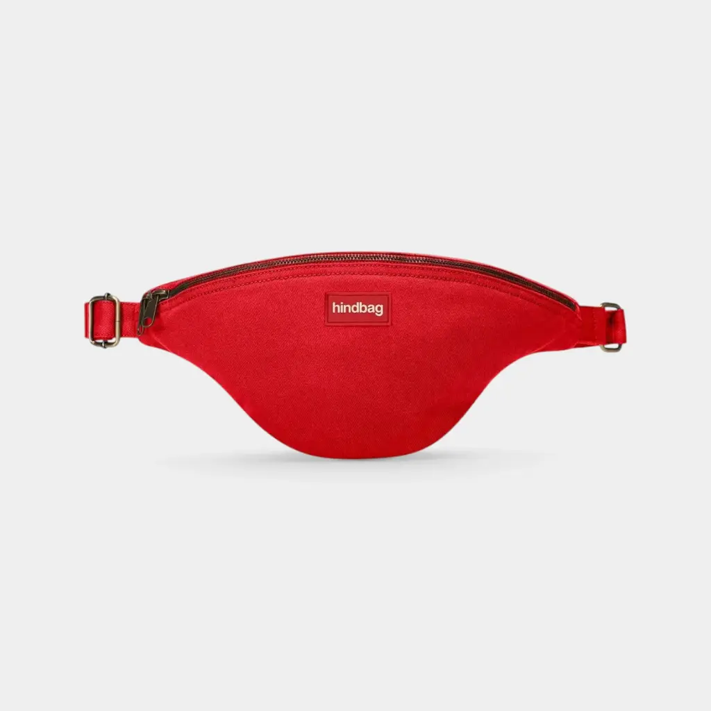 [HIND-7HINDSASHA_COT_RC_ETST] Sac banane 'Sasha' – Rouge carmin – Hindbag