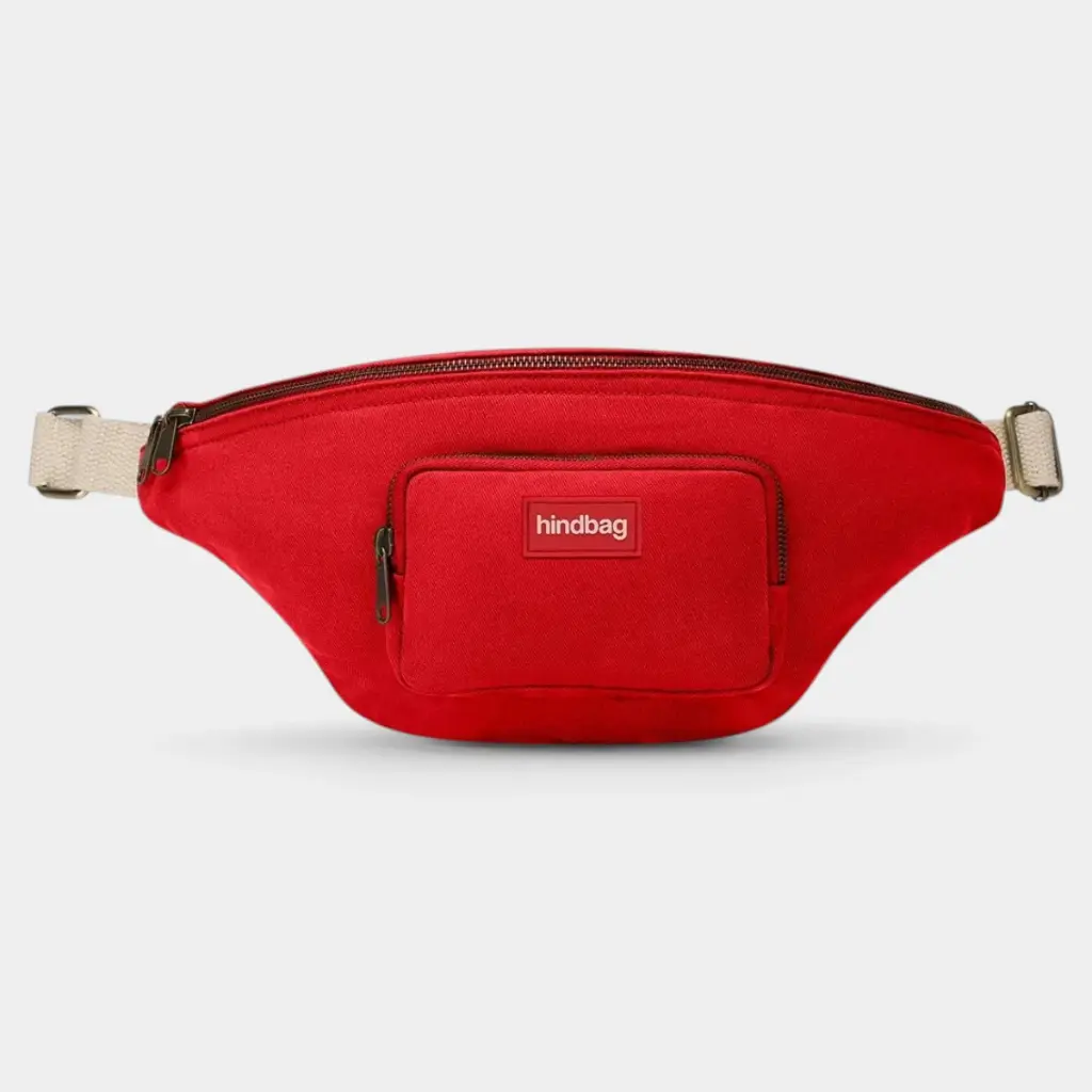 [HIND-7HINDSOFIA_COT_RC_ETST] Sac banane XL 'Sofia' – Rouge carmin – Hindbag