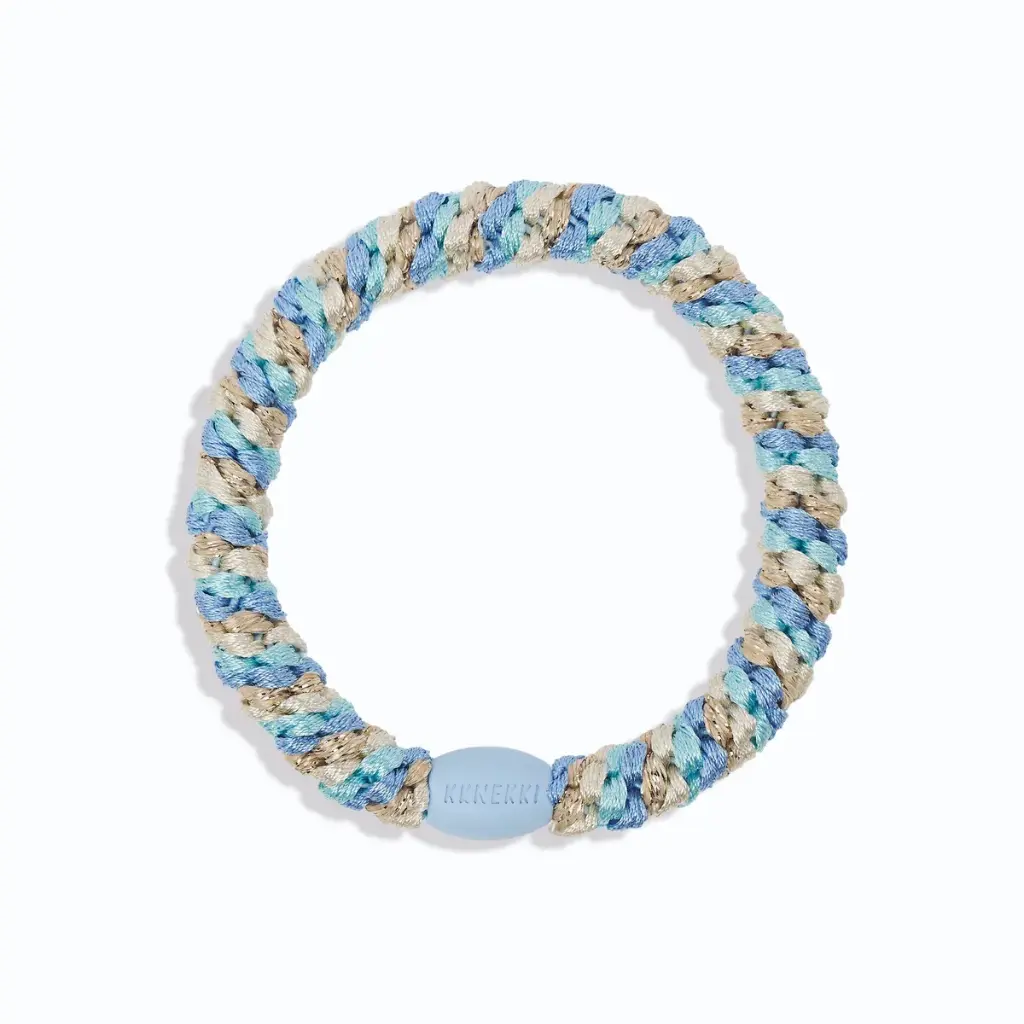 [KNKK-25013] Élastique – Classique – Bleu clair & doré – Mix – Kknekki