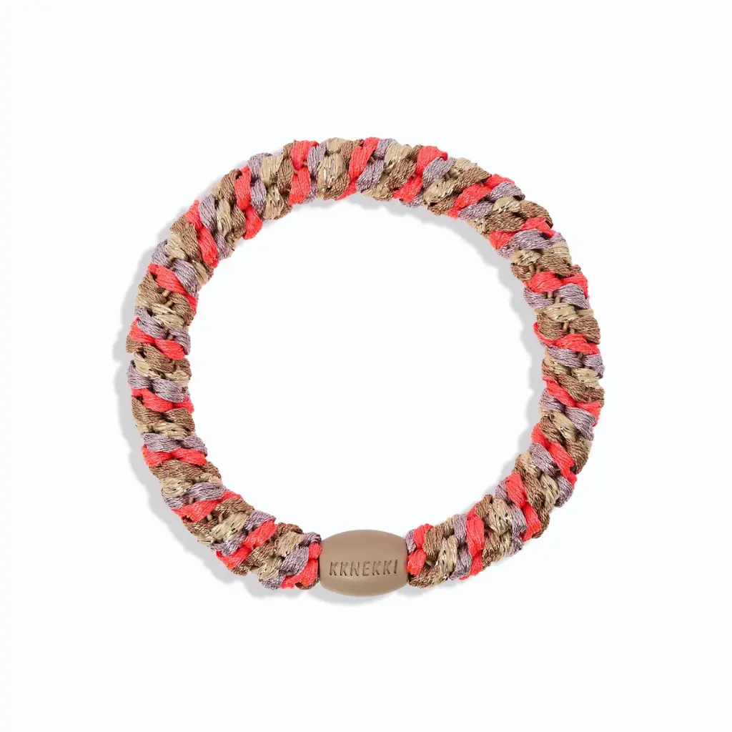 [KNKK-25598] Élastique – Classique – Nougat & rose fluo – Mix – Kknekki