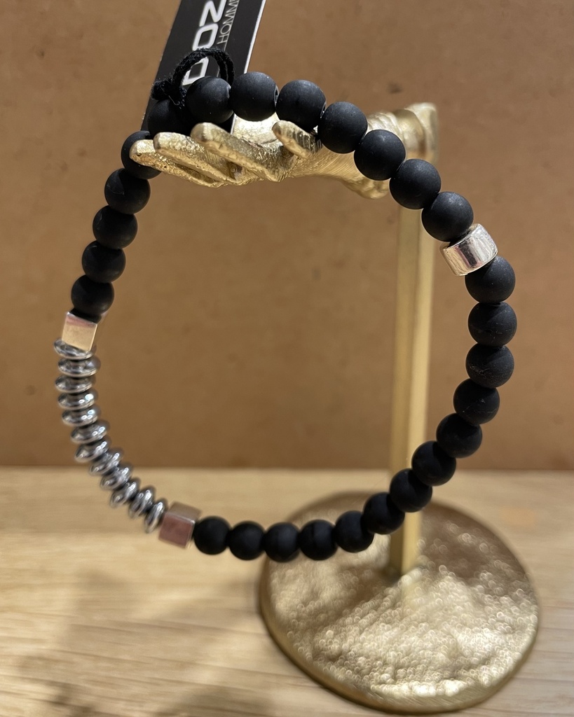 [DOZ-E0211-M] Bracelet Perles Céramiques 6mm Médium Perles Argent 925 [Bracelet]
