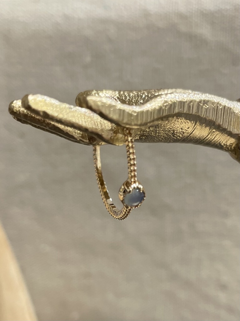 [BJ-6393-56] Bague Bingo Collection Ciselée Plaquée Or & Pierre de Lune - By Johanne