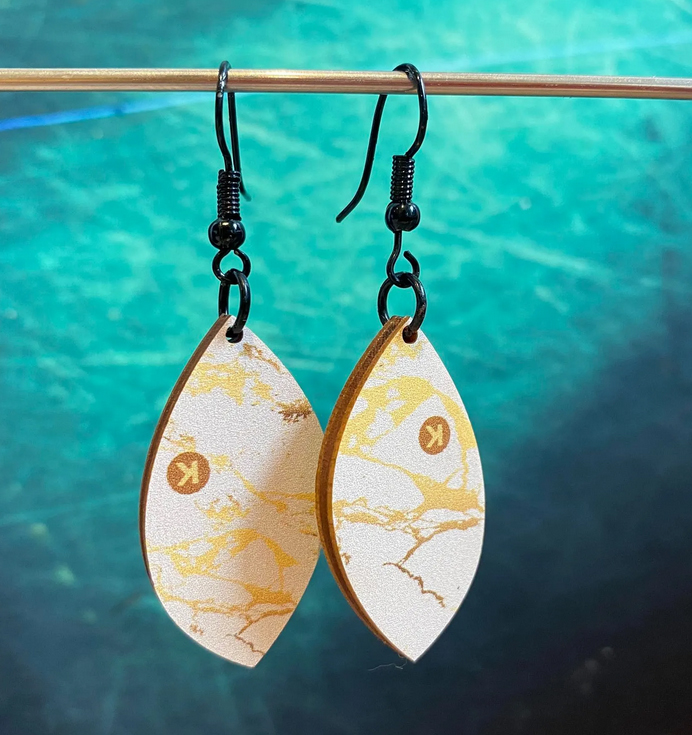 [REKT-04VENISE] VENISE Impression Bois [Boucles d'Oreilles]