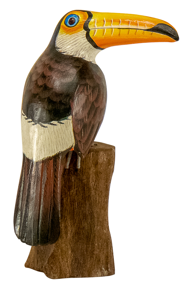 [BIGP-TOUCW25] TOUCAN Brun, Blanc, Orange [Oiseaux en bois]