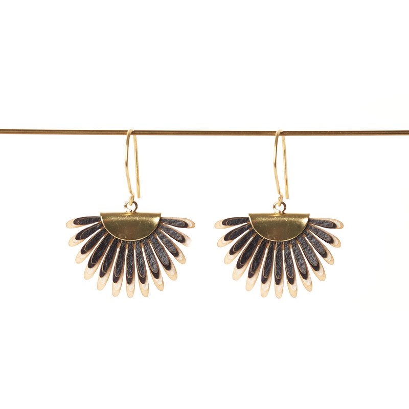 [PACA-PAL-PD004-NOIR] Boucles d'Oreilles Noires 'Sabal Corto' - Paca Peca