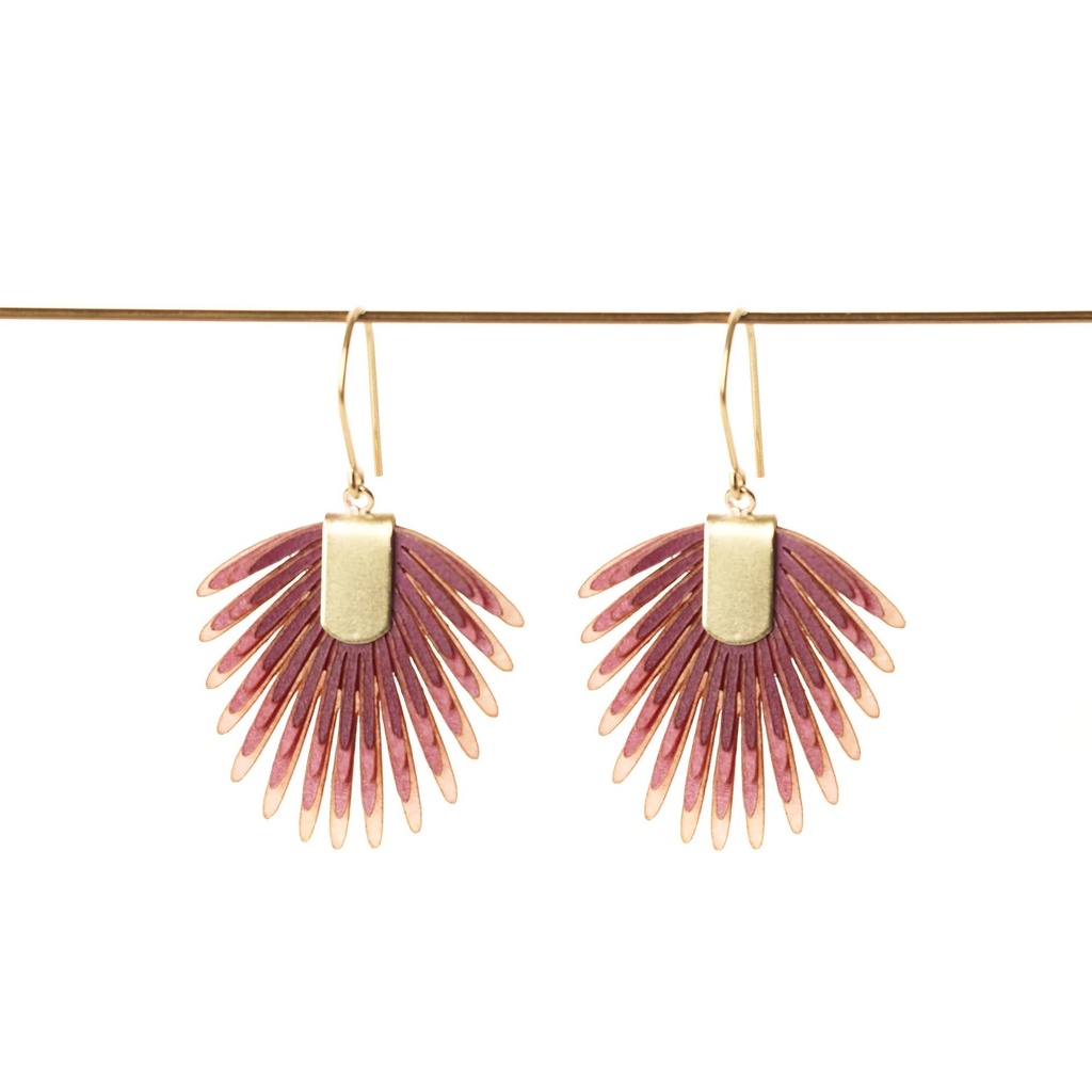 [PACA-PAL-PD013-MAUV] Boucles d'oreilles 'Sabal 2 Corto' – Mauve – Paca Peca