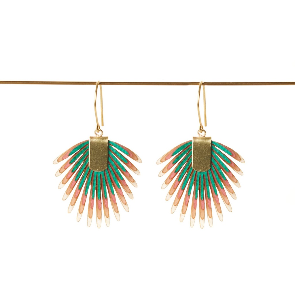 [PACA-PAL-PD013-MULT] Boucles d'Oreilles Multicolores 'Sabal 2 Corto' - Paca Peca